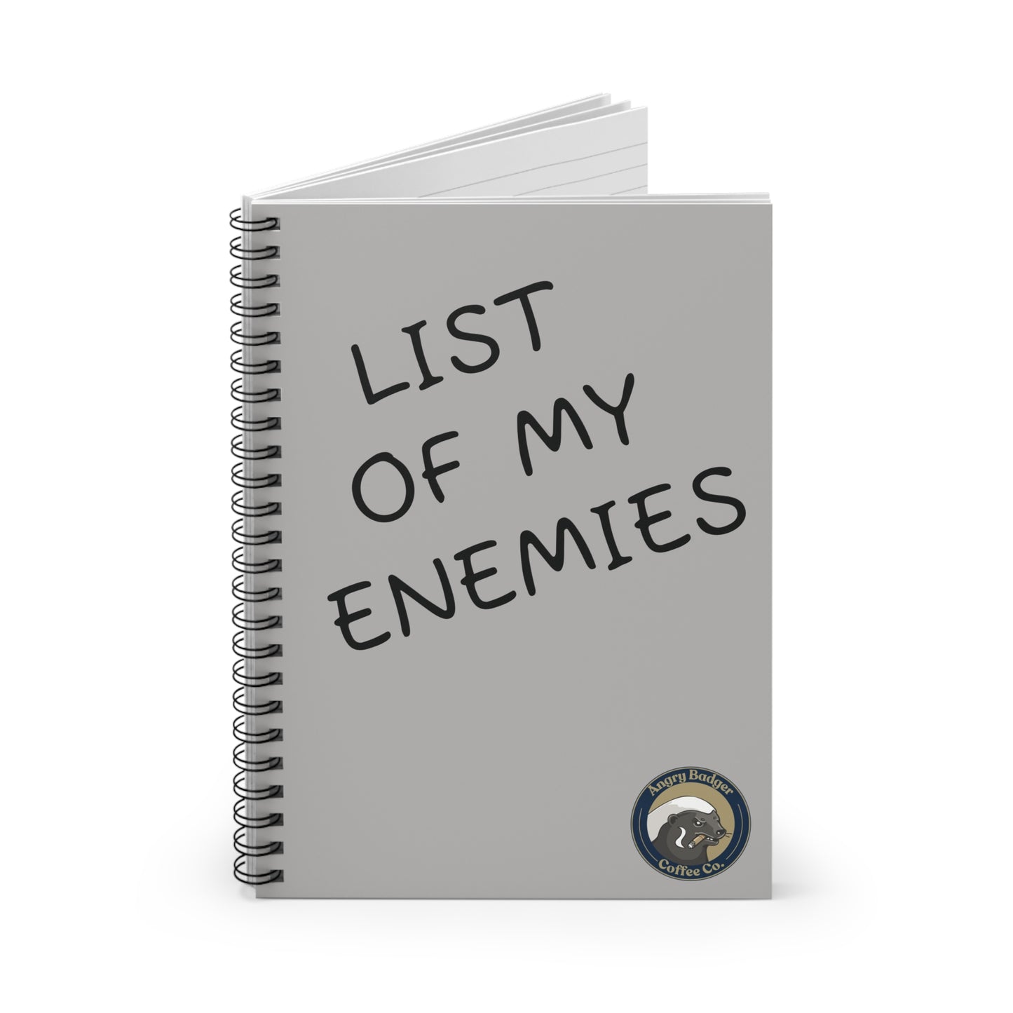 List of My Enemies Spiral Notebook