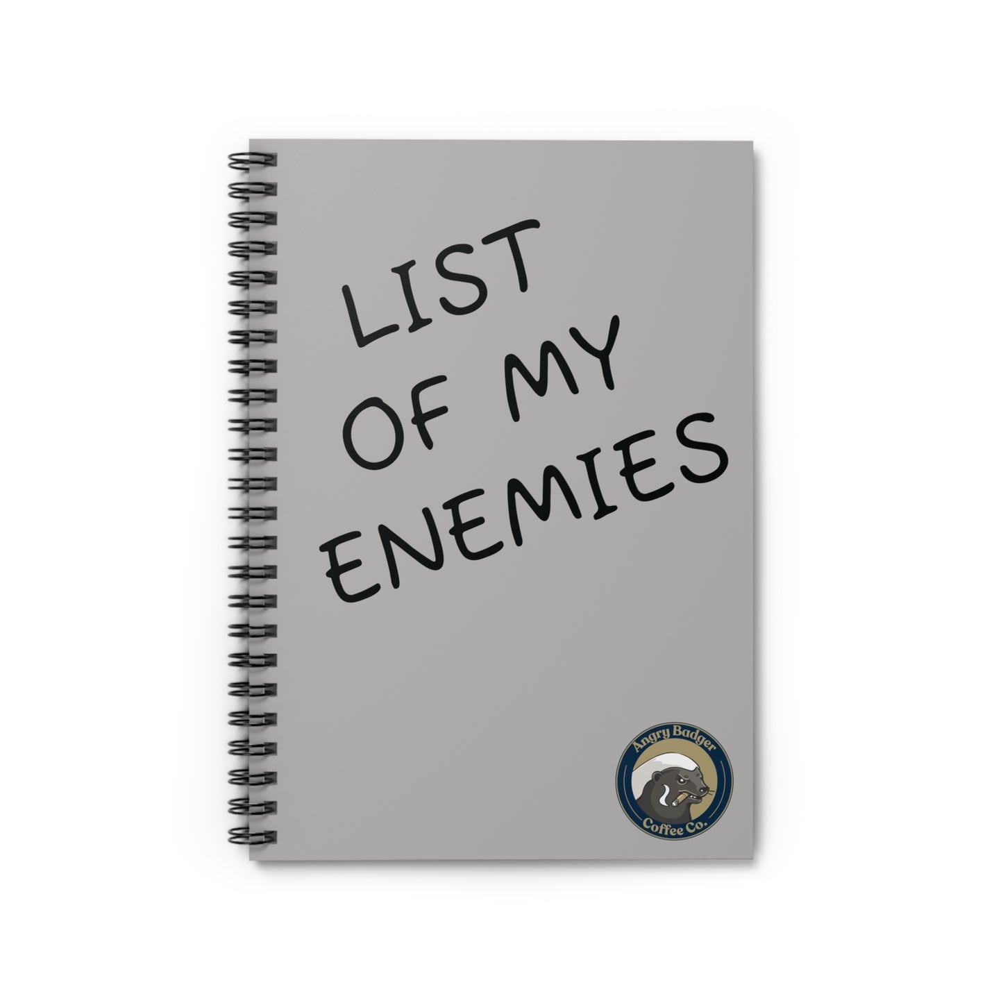 List of My Enemies Spiral Notebook
