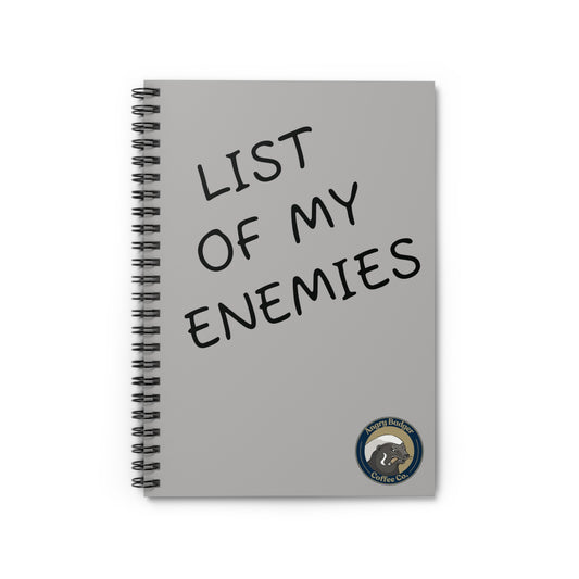 List of My Enemies Spiral Notebook